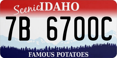 ID license plate 7B6700C