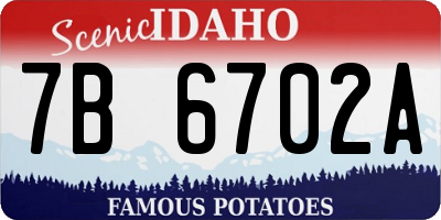 ID license plate 7B6702A
