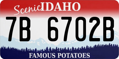 ID license plate 7B6702B