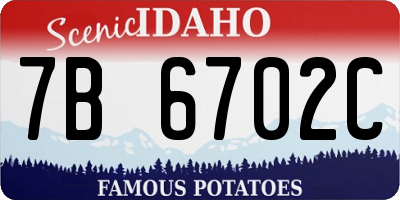 ID license plate 7B6702C
