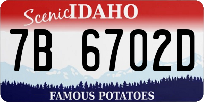 ID license plate 7B6702D