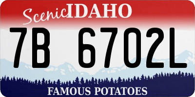 ID license plate 7B6702L