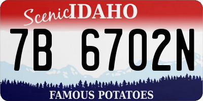 ID license plate 7B6702N