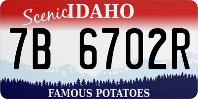 ID license plate 7B6702R