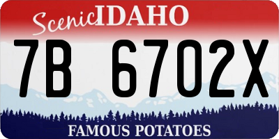 ID license plate 7B6702X