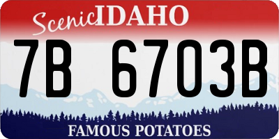 ID license plate 7B6703B
