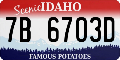 ID license plate 7B6703D
