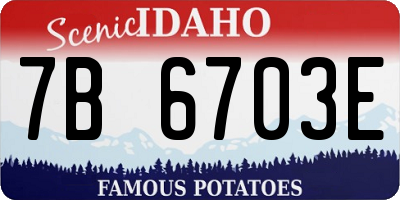 ID license plate 7B6703E
