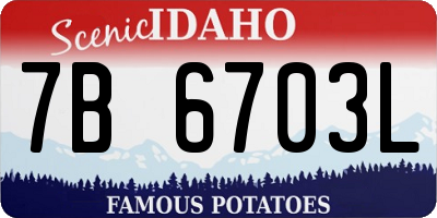 ID license plate 7B6703L