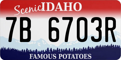 ID license plate 7B6703R