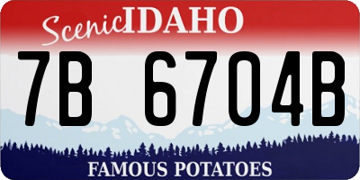 ID license plate 7B6704B