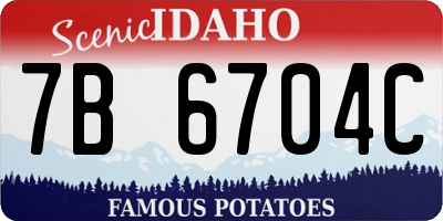 ID license plate 7B6704C