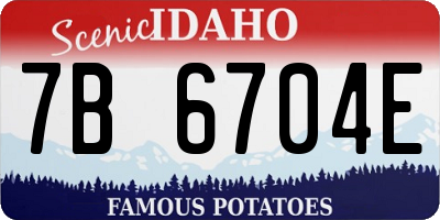 ID license plate 7B6704E