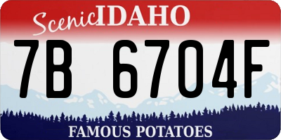 ID license plate 7B6704F