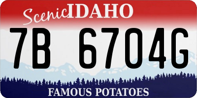ID license plate 7B6704G