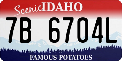 ID license plate 7B6704L