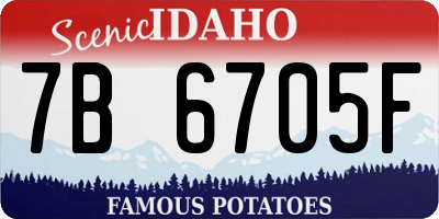 ID license plate 7B6705F