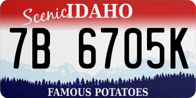 ID license plate 7B6705K