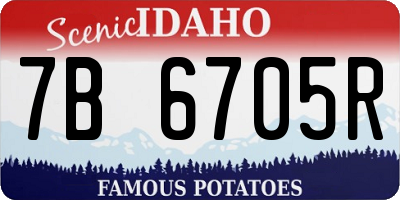 ID license plate 7B6705R