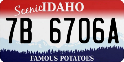 ID license plate 7B6706A