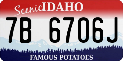 ID license plate 7B6706J