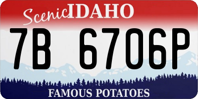 ID license plate 7B6706P