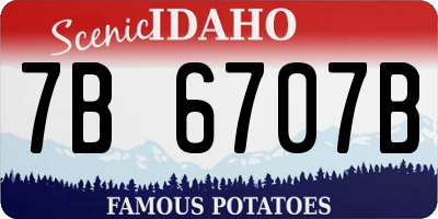 ID license plate 7B6707B
