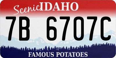 ID license plate 7B6707C