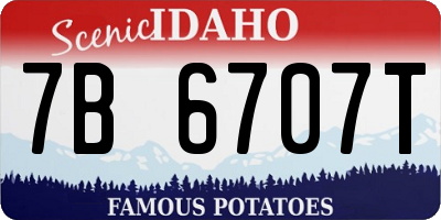ID license plate 7B6707T