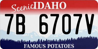 ID license plate 7B6707V