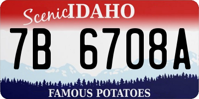 ID license plate 7B6708A