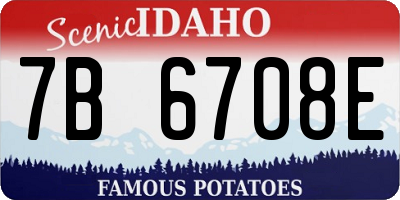 ID license plate 7B6708E