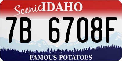 ID license plate 7B6708F