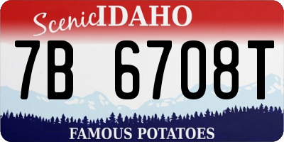 ID license plate 7B6708T