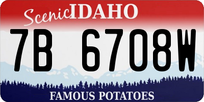 ID license plate 7B6708W