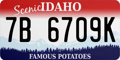 ID license plate 7B6709K