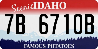 ID license plate 7B6710B