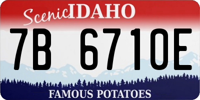 ID license plate 7B6710E