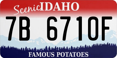 ID license plate 7B6710F