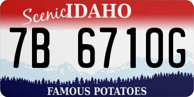ID license plate 7B6710G