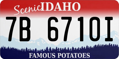 ID license plate 7B6710I