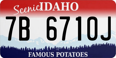 ID license plate 7B6710J