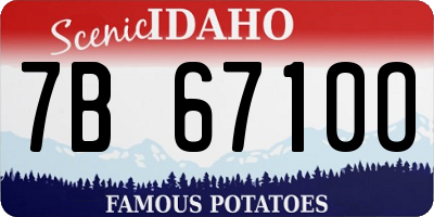 ID license plate 7B6710O
