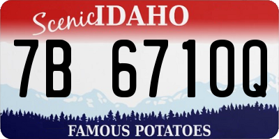 ID license plate 7B6710Q