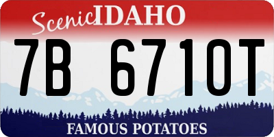 ID license plate 7B6710T