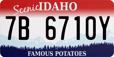 ID license plate 7B6710Y