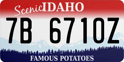 ID license plate 7B6710Z