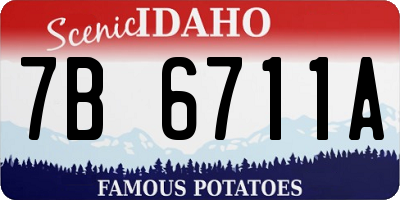 ID license plate 7B6711A