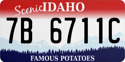 ID license plate 7B6711C