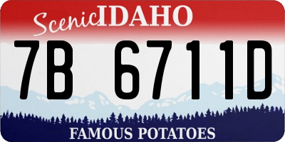 ID license plate 7B6711D